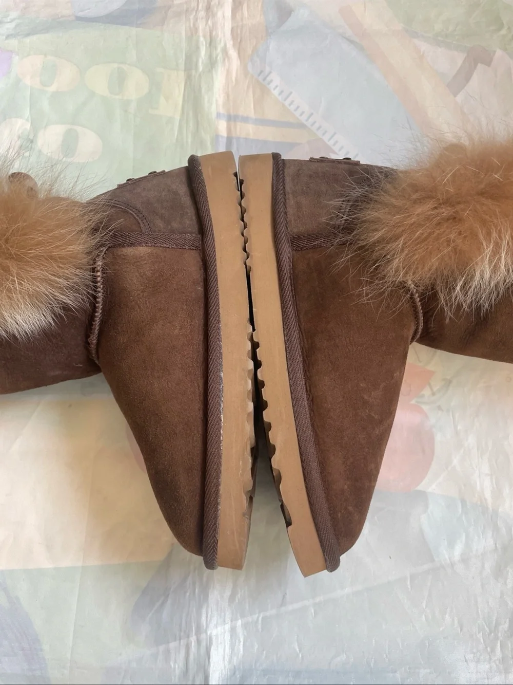 Love Collective Australia Tall Sheepskin Fur Trim Lined Boots Women’s Brown AU 5